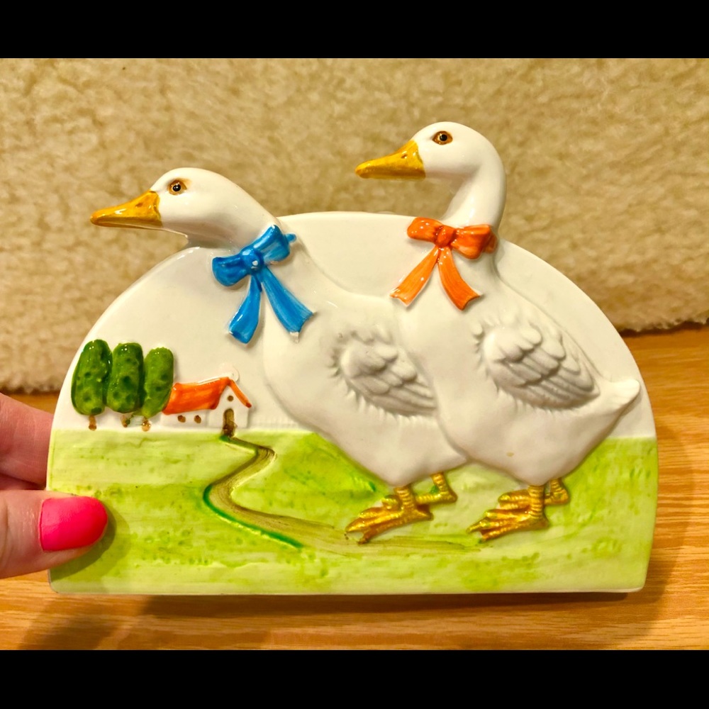 VINTAGE OTAGIRL Geese Napkin Holder